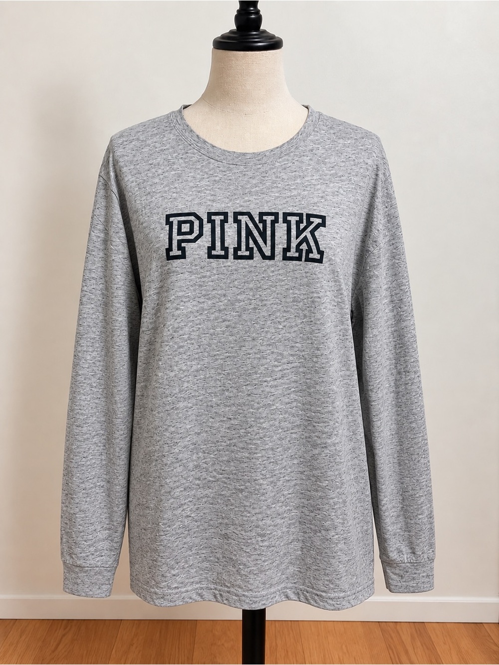 PINK Victoria's Secret Heather Gray Crewneck Sweatshirt with Logo